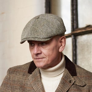 Dasmarca HARRISON Harris Tweed Made in Italy bakerboy cap - Grove