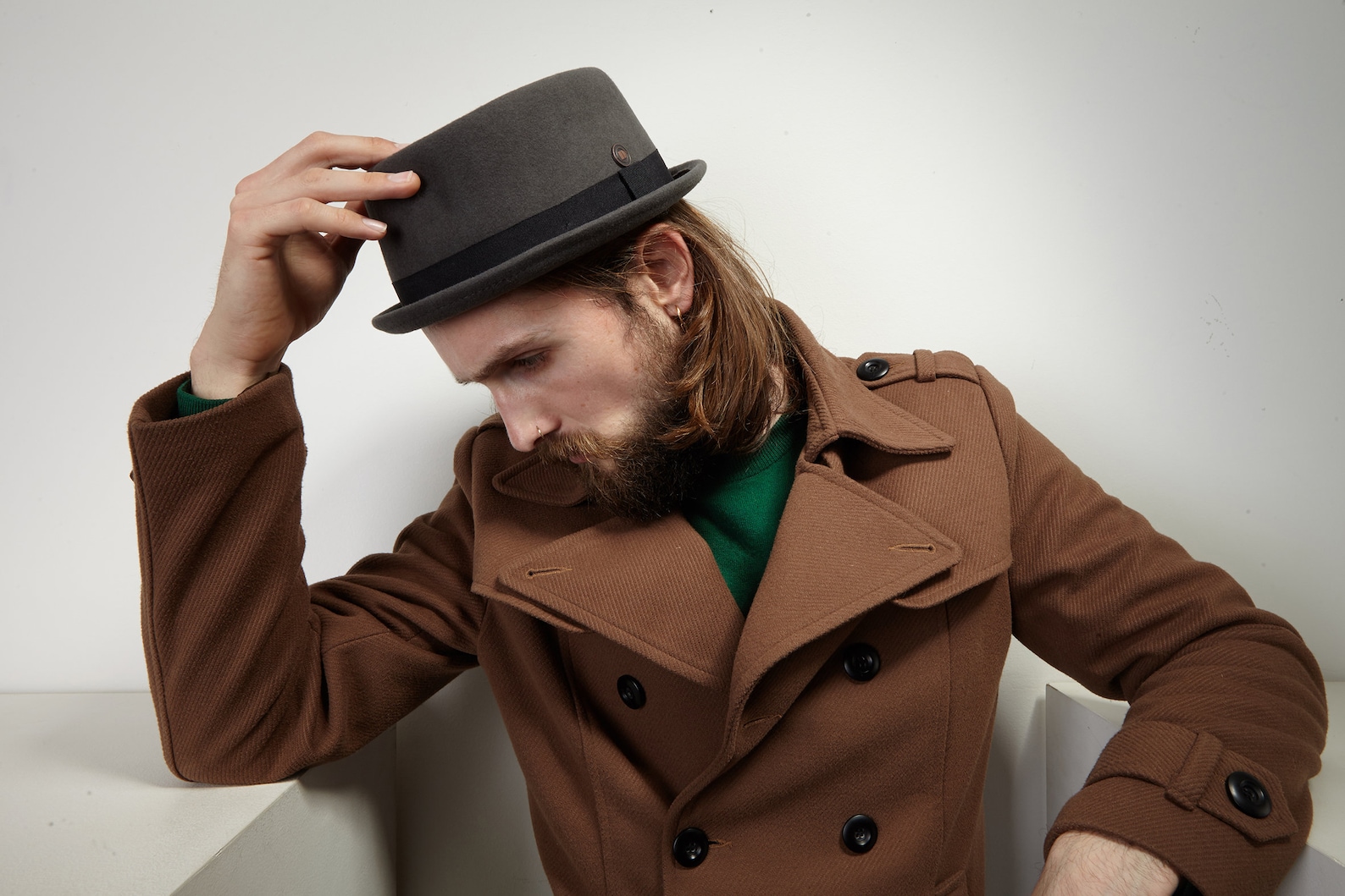 Dasmarcajackgrey Porkpie Hatfelt Porkpie Hatrude Boy Style Hatmod