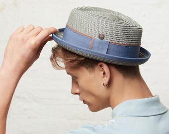 Dasmarca Durban summer diamond crown light weight breathable porkpie hat - Patina