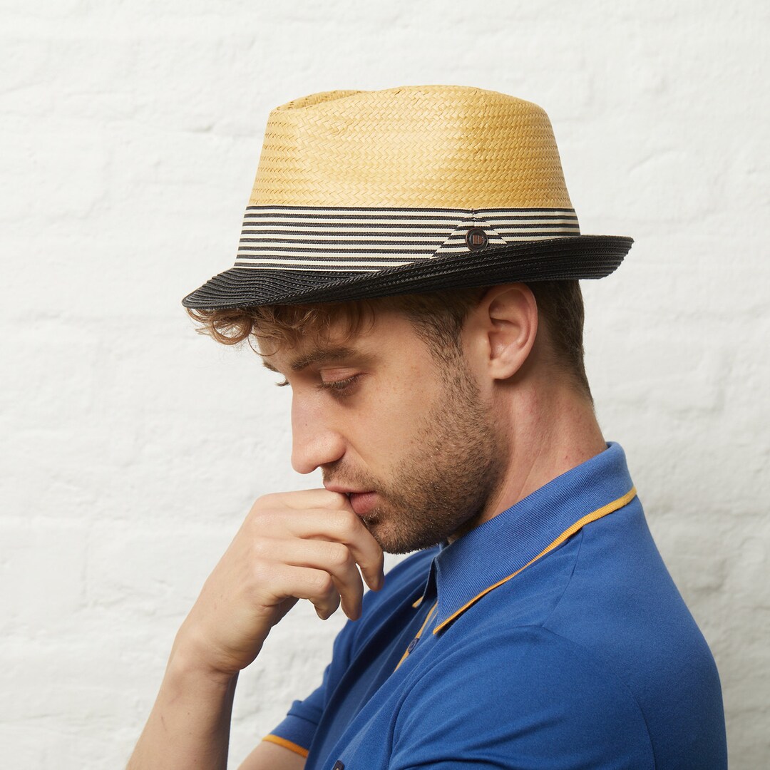 Dasmarca Honey Yellow Paper Straw Hat, Two-tone Summer  display picture 3
