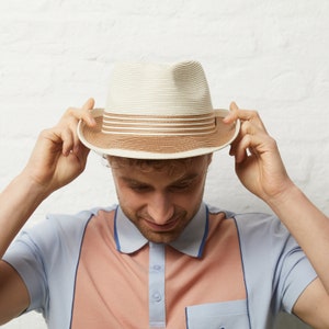 DASMARCA-Jordan-Ivory-white color hat-two tone hat-summer straw hat-holiday hat-foldable hat