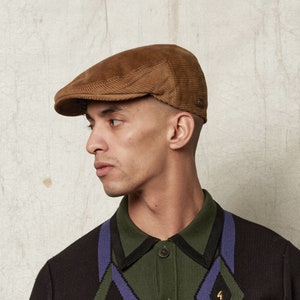 Dasmarca DYLAN Italian cord corduroy flat cap - Camel