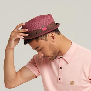 Dasmarca Rico Magenta Mod Skimpy Brim Summer Porkpie Hat