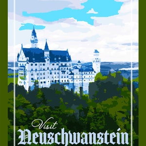 Neuschwanstein Castle Travel Poster