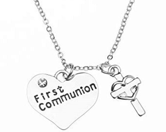 First Communion Necklace, First Holy Communion Gifts, 1st communion Jewelry, Cross Necklace, Girls Communion Gift, Gift for Goddaughter