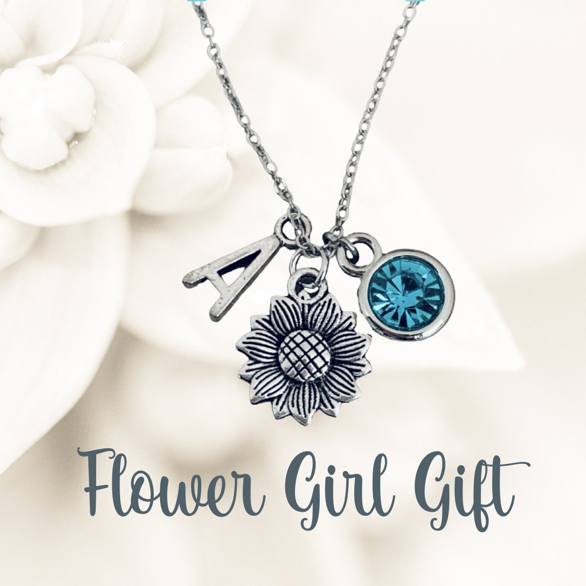 Personalized flower girl gift for flower girl necklace toddler Etsy