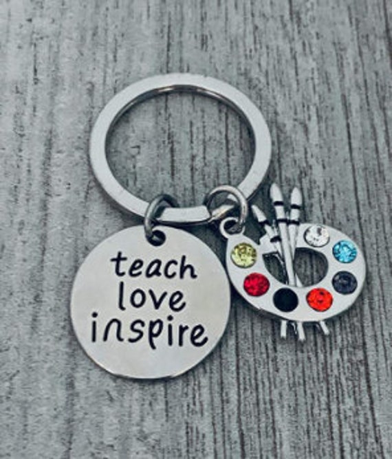 Art Teacher Keychain Art Teacher Gift Teacher Appreciation Etsy