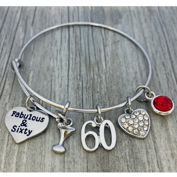 Personalized Women's 60th Birthday Bracelet Birthday Etsy