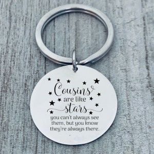 Cousin Gift, Cousins are Like Stars, Cousin Crew Keychain, Cousin Jewelry, Birthday, Long Distance, Reunion, Family Gifts, Cousin Keychain