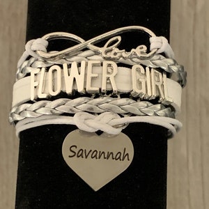 Personalized Flower Girl Gift, Flower Girl Bracelet, Flower Girl Proposal, Flower Girl Gifts for Wedding Day, Will You be My Flower Girl image 1