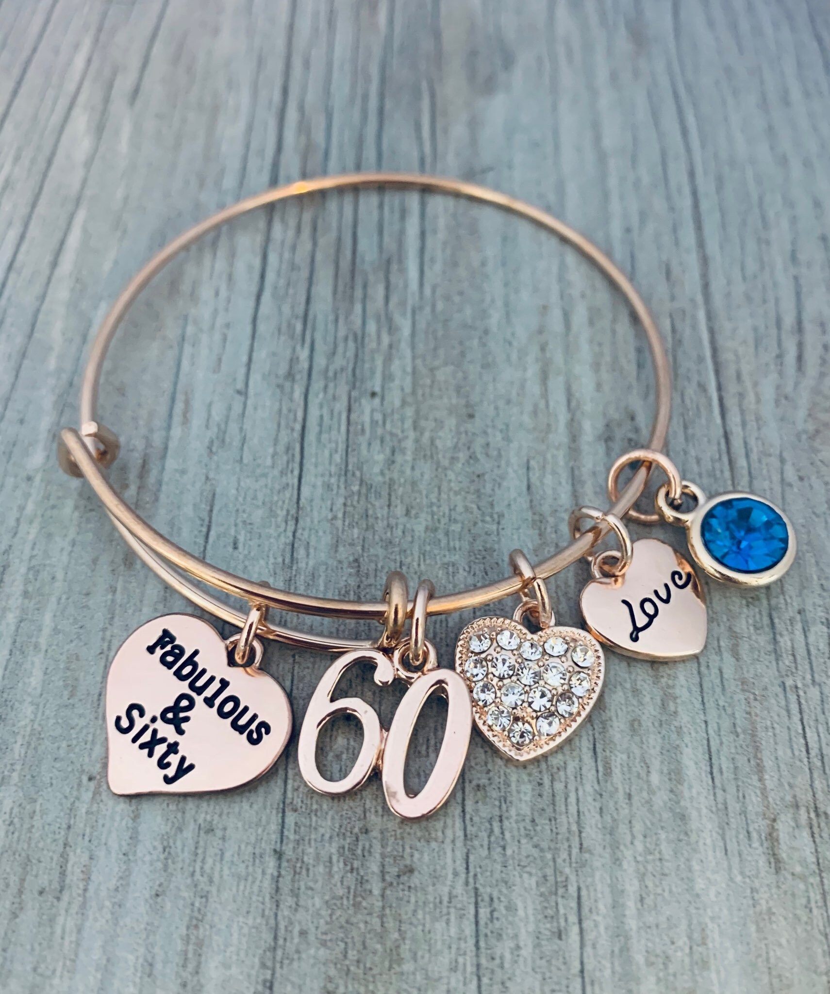 Personalized Women's 60th Birthday Bracelet Birthday Etsy