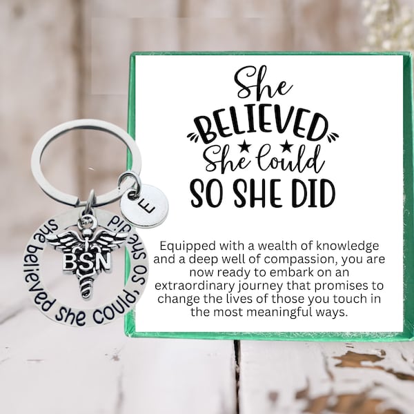 Personalized Gifts for Bachelor of Science in Nursing, Nurse Graduation Gift, Nurse Keychain, Nursing Student, Nursing School, BSN Gift