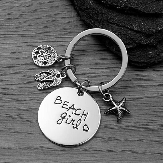 Beach Keychain Ocean Keychain Starfish Keychain Beach Lover - Etsy