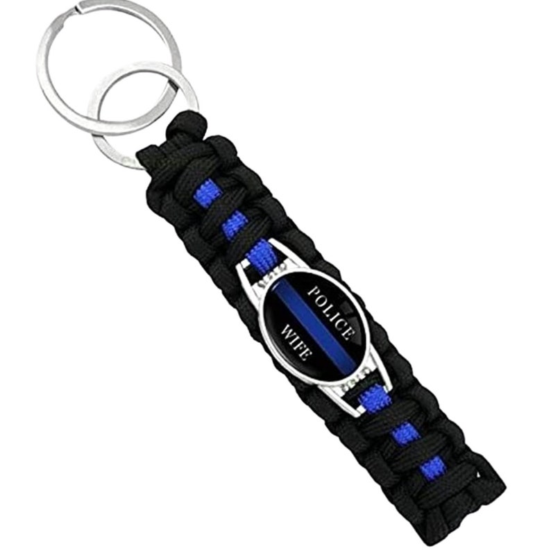 Police Keychain Blue Line Keychain Police Paracord Keychain Etsy