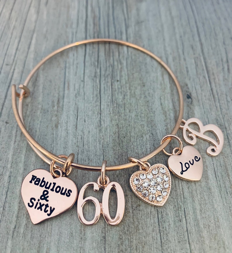 Personalized Women's 60th Birthday Bracelet Birthday Etsy