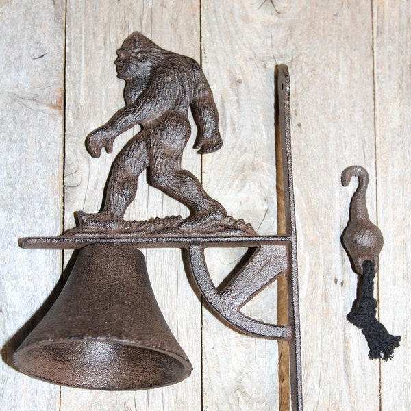 New Item!!- Outdoor Bigfoot Bell- Cast Iron- Mythical Creature- Big Foot Hunters Gift Idea- Sasquatch Entryway Bell- Yard Art- Gift For Him