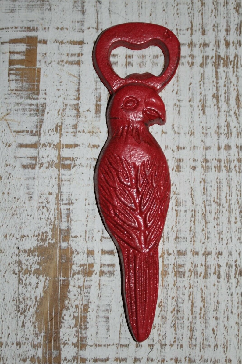 Cast Iron Adult Stocking Stuffers Tropical Theme Parrot Anchor Beer Bottle Openers Ready For You to Customize Names Dates Initials