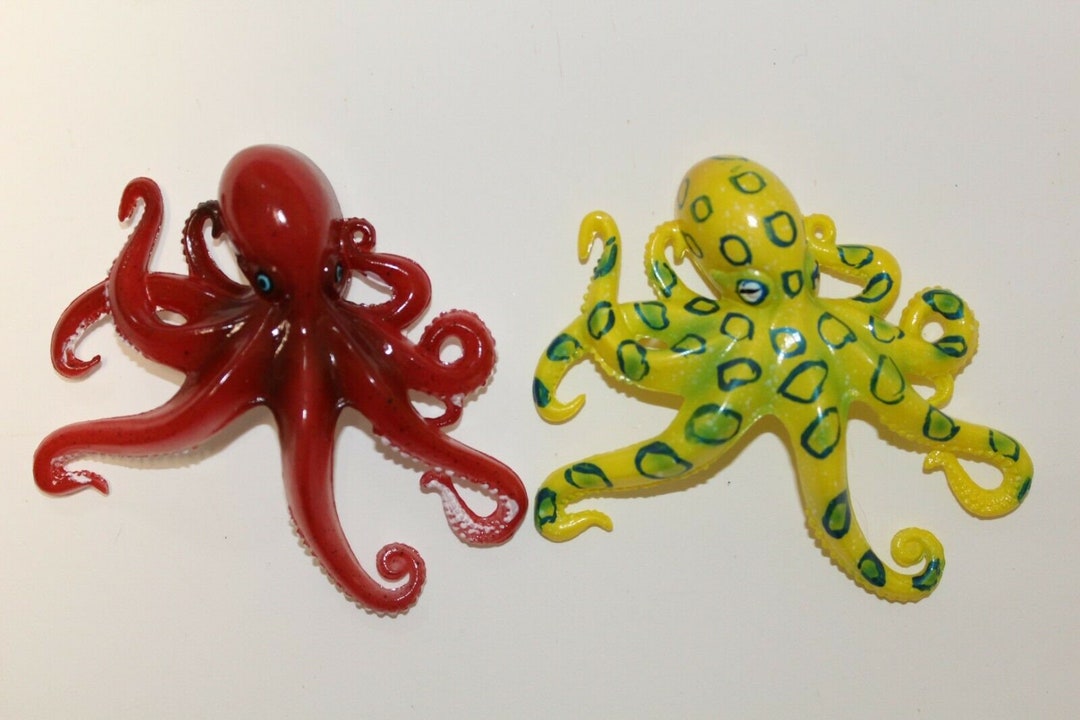 Coral Reef Theme Cake Toppers Keepsakes Colorful 3D Octopus Etsy