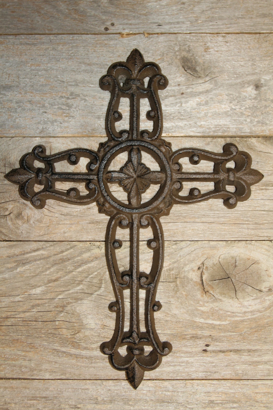 Cast Iron Cross Wall Decor Large Decorative Wall Mounted Cross Rustic