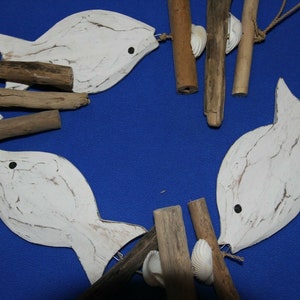 Rustic Coastal Driftwood Yard Art / Tortuga marina / Fish Wood Mobiles, Beach Gems 4 artículos Envío rápido gratis imagen 9