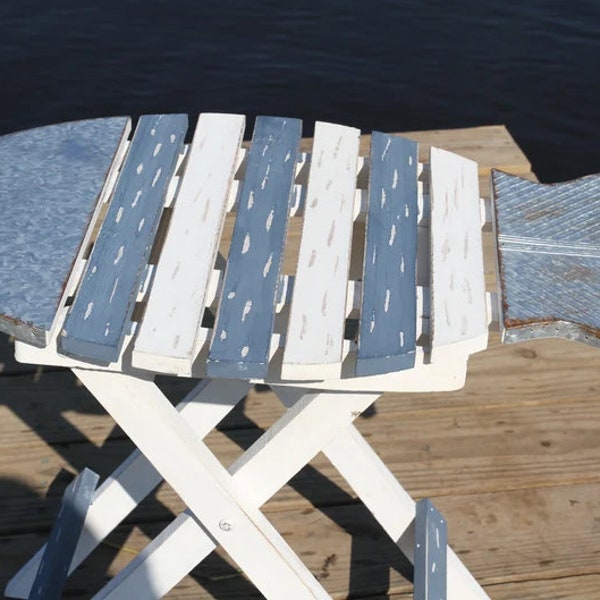 Coastal Accents Tables, Folding Fish Table, Coastal Decor, Ships Free