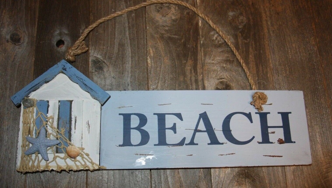 Beach Hut Decor Gift Beach Theme Wood Sign / Wall Plaque Etsy