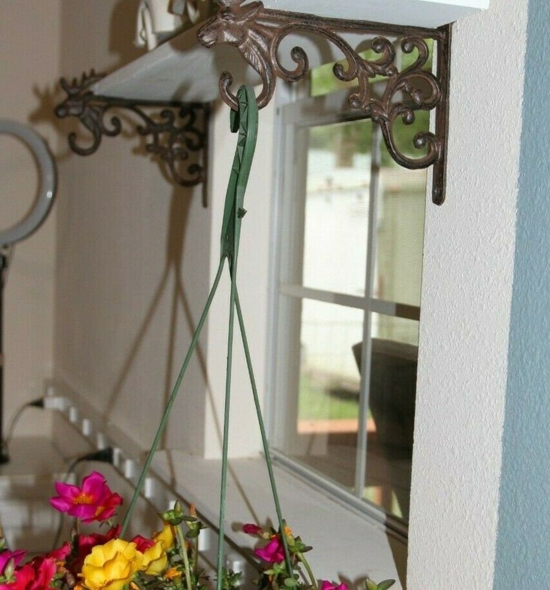 Woodland Window Shelf Brackets Cast Iron Deer Head B15 Etsy