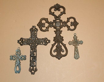 Old-Fashion Eclectic Wall Crosses Collection | Cast Iron | Corpus Christy 4 Fast Free Shipping