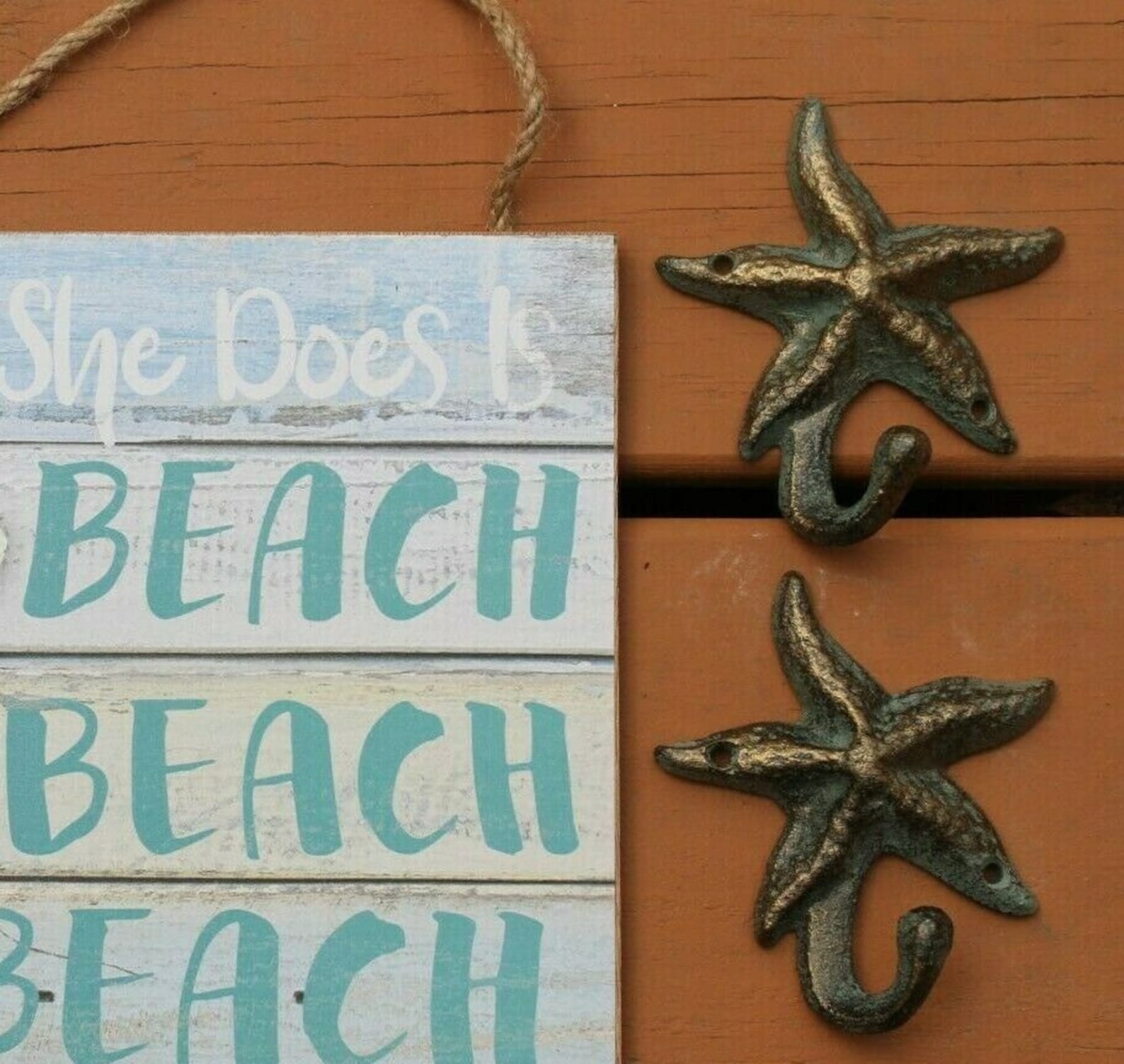 Gift for Mom Ocean Beach Theme Entryway Decor Starfish Coat Etsy