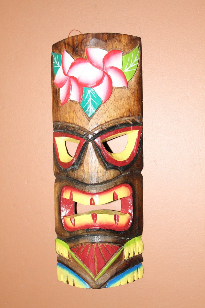 Bahamiam Tiki Bar Decor Tiki Paddle Tiki Mask Wall Hanging Etsy