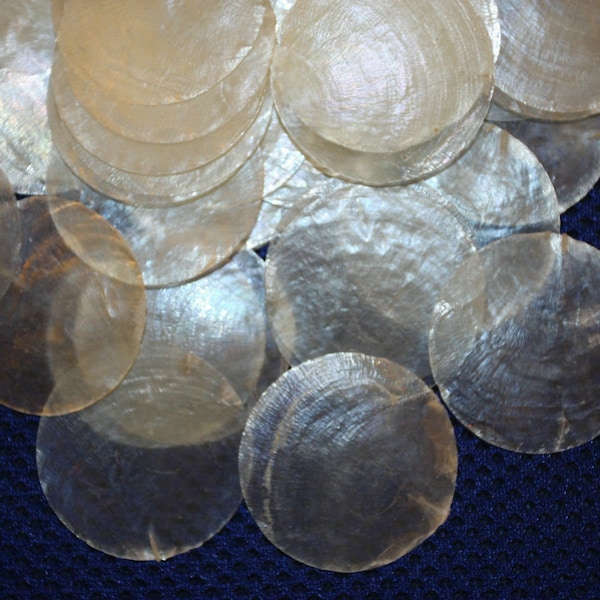 DIY Capiz Seashell Crafts, Round Capiz Seashells / Quantity Discount Priced - 1 1/2 inch, CZ-321 Fast Free Shipping