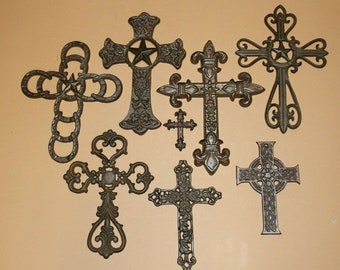 Cast Iron Lone Star Cross Wall Decor Collection | Western Skies 8 Fast Free Shipping