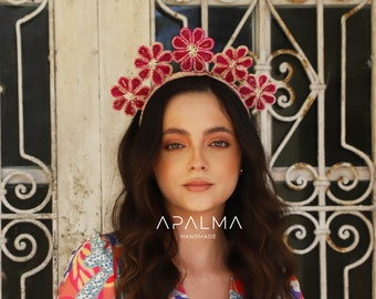 Floral Headpiece Iraca Straw  Hair Piece Ref: Natalia