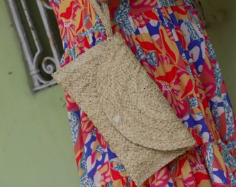 Straw Bag - Hand Woven Iraca Palm Bag - Jazmin Clutch Bag