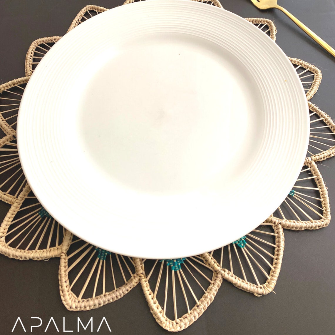 Hand Woven Placemats Straw/iraca Placemats Coaster Tropical / Boho by APALMA Handmade PACK OF 6