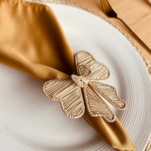 Bow Tie Napkin Holder - Holiday Edition, Iraca Palm, 100% handmade napkin ring for Table Decor