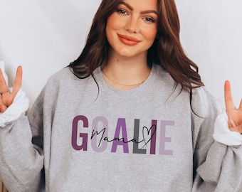 Goalie Mom Sweatshirt, Soccer Goalie Mom, Game Day Sweater, Mother&#39;s Day Gift for Mom, Mama Sweatshirt, Sports Mom Sweater, Berry Sweatshirt