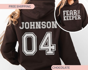 Custom Goalie Mom Hoodie: Fear the Keeper, Personalized Hoodie with Sleeve Design