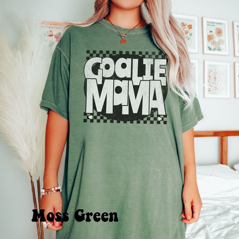 Checkered Mama Comfort Colors Goalie Mom Shirt, Soccer Goalie Mom Retro ...