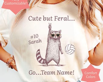 Custom Volleyball Sports Team Shirt with Your Text and Number, Comfort Color Volleyball Shirt With Team Name, Personalized Volleyball Shirt
