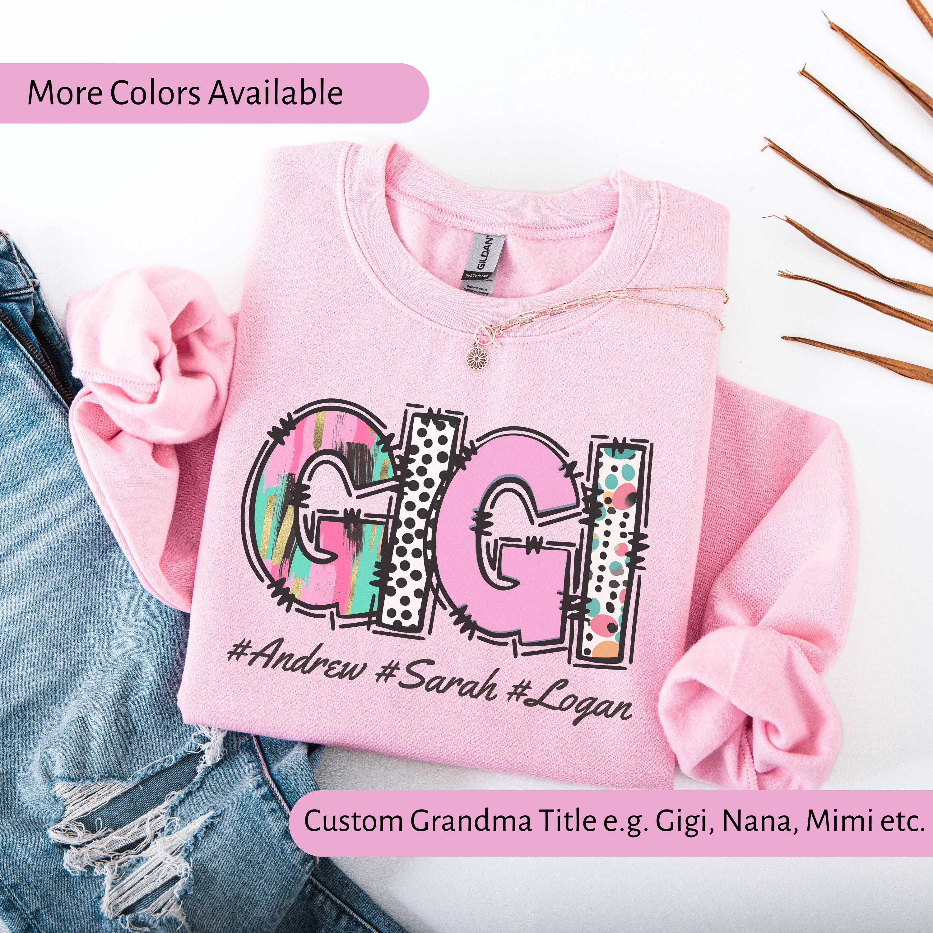 Personalized Sweatshirt for Granny with kids names Custom Grandma Gifts, Brushstoke Mother's Day Gift Granny Sweater with Grandkids Mom Gift