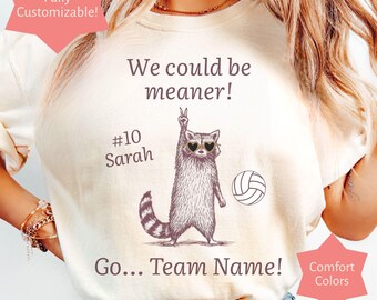 Custom Volleyball Sports Team Shirt with Your Text and Number, Comfort Color Volleyball Shirt With Team Name, Personalized Volleyball Shirt