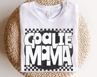 Checkered Mama Goalie Mom Shirt, Soccer Goalie Mom Retro T Shirt, Gift for Mom, Goalkeeper Mom T-Shirt, Mom Gift for Mother's Day Birthday