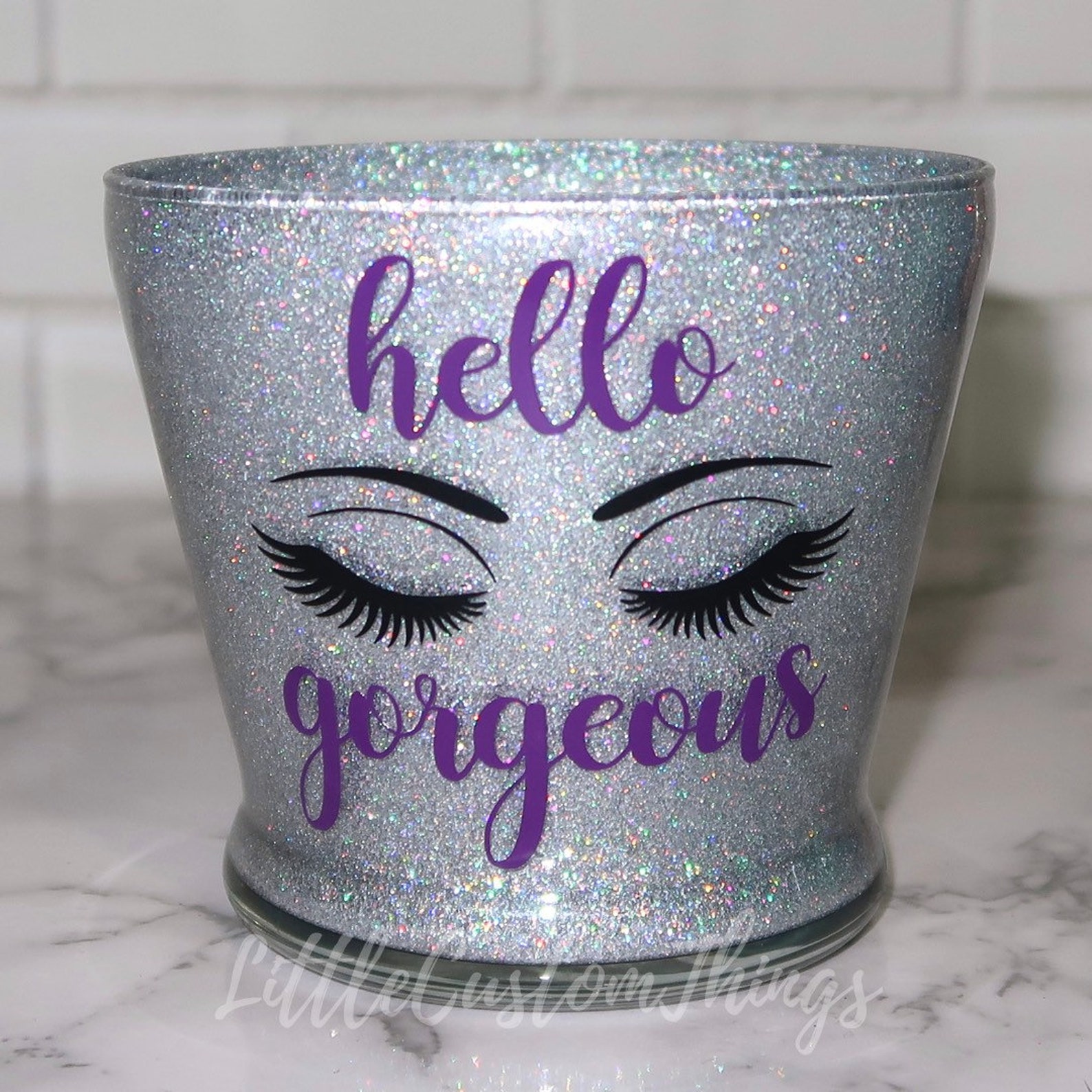 Hello Makeup Brush Holder Desk Organizer Vanity Etsy