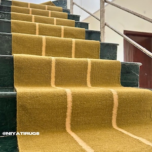 Alfombra de pasillo de rayas verdes, alfombra de pasillo de lana tejida a mano, alfombra de pasillo verde oliva larga, alfombra de pasillo de escalera, alfombra de pasillo estilo bohemio, alfombra moderna de lana
