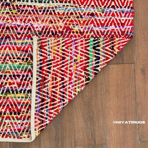 Handmade Boho Rug, Jute Chindi Chic Area Rug, Colourful Boho Kids Nursery Rug, Multicolour Living Room Rug, Woven Hippie Area Rug, Bohemian