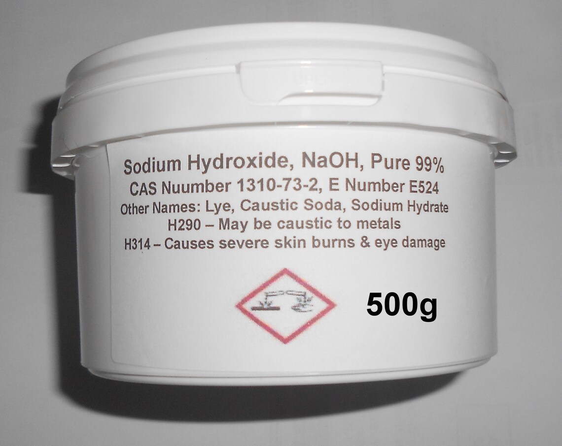 500g LYE Caustic Soda Sodium Hydroxide Pure NaOH Food Grade Etsy