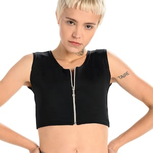 BINDER WITH ZIPPER, Chest Binder for Transgender, Sport bra, flat chest ftm f2m, transgender clothing, ftm underwear, made in Europe!
