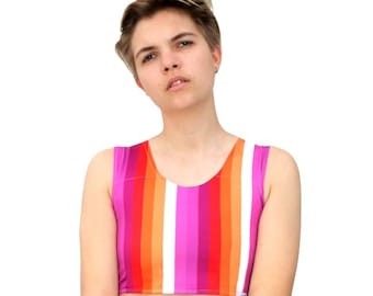 Binder Rainbow, Lesbian Binder, Compression Top ftm, Parade Top for Lesbians,  Lesbian Flag, for transgender, made in Europe