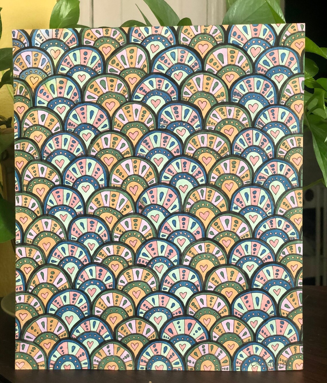 Scallop Pattern original artwork Etsy